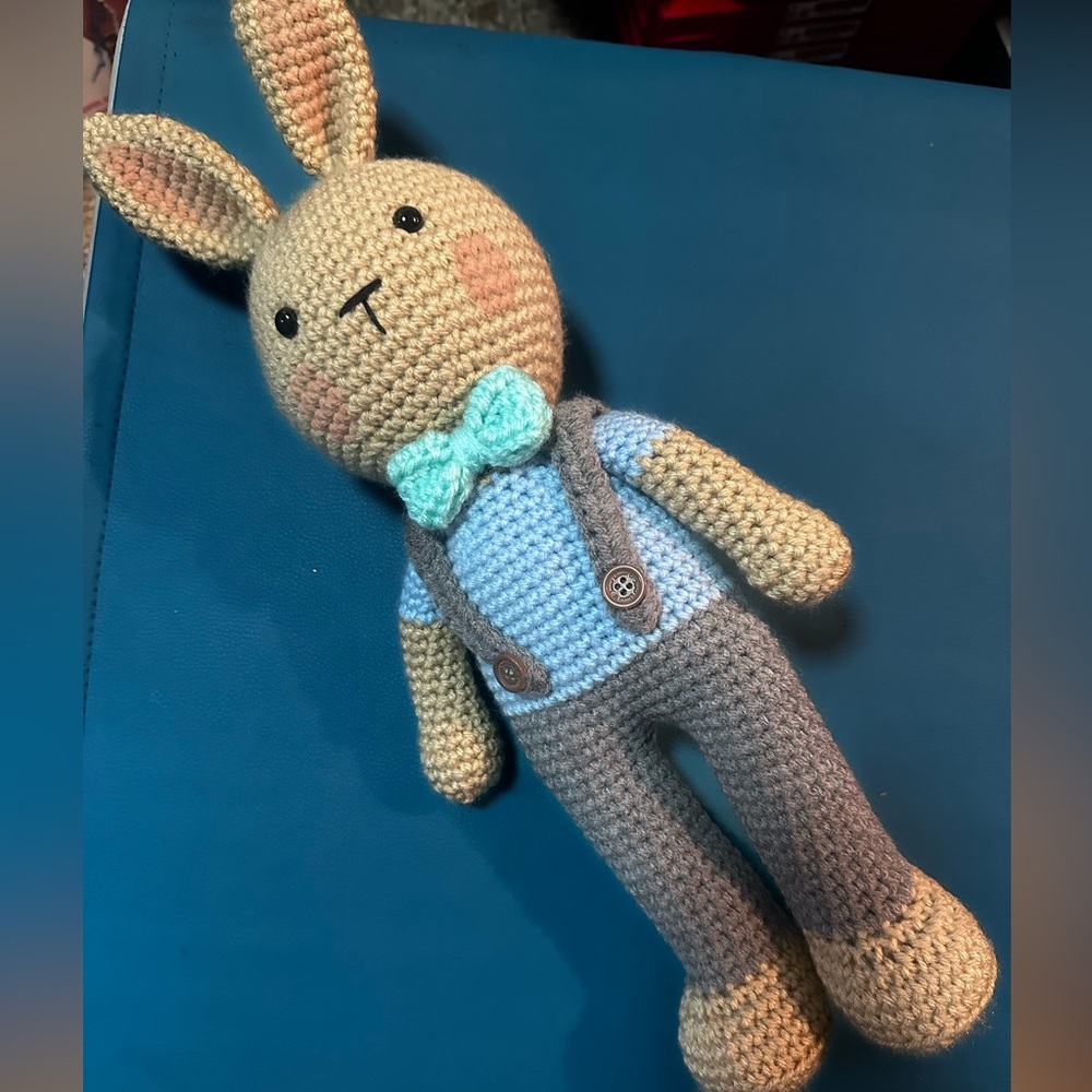 Crocheted Bunny Boy Rabbit Stuffed Animal